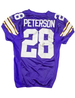 2009 Adrian Peterson Significant Game Worn Minnesota Vikings Throwback Jersey (Team LOA)